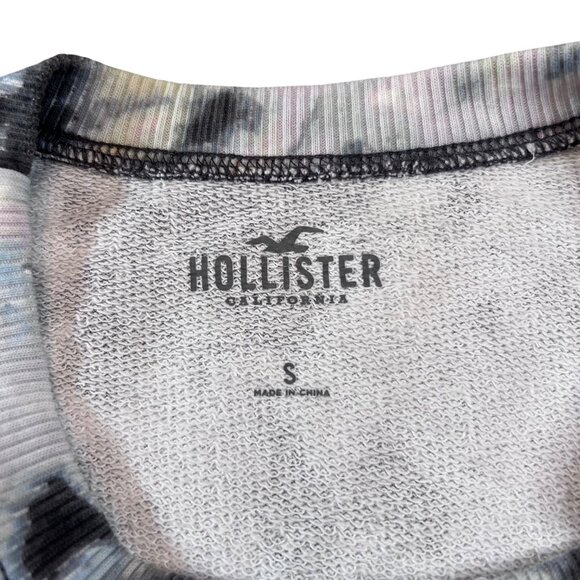 Womens Hollister Alaska U.S. Blue Tie-Dye Cropped Crew Neck Sweatshirt S - Picture 5 of 7